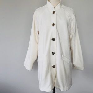 Jacket BLAIR Medium Winter White Button Front Long Sleeves Washable